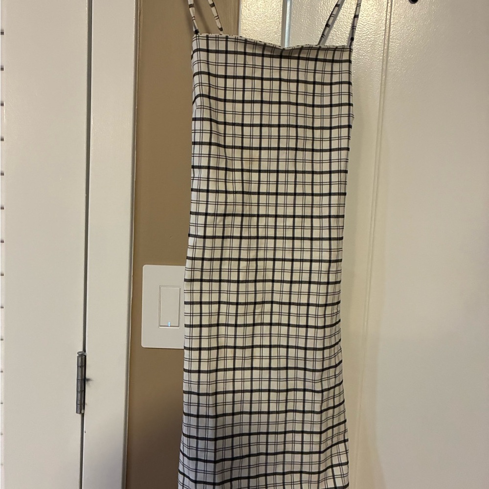 Checkered Spaghetti Strap Dress